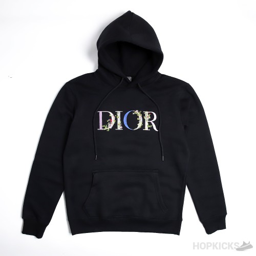 Dior Flower Logo Black Hoodie